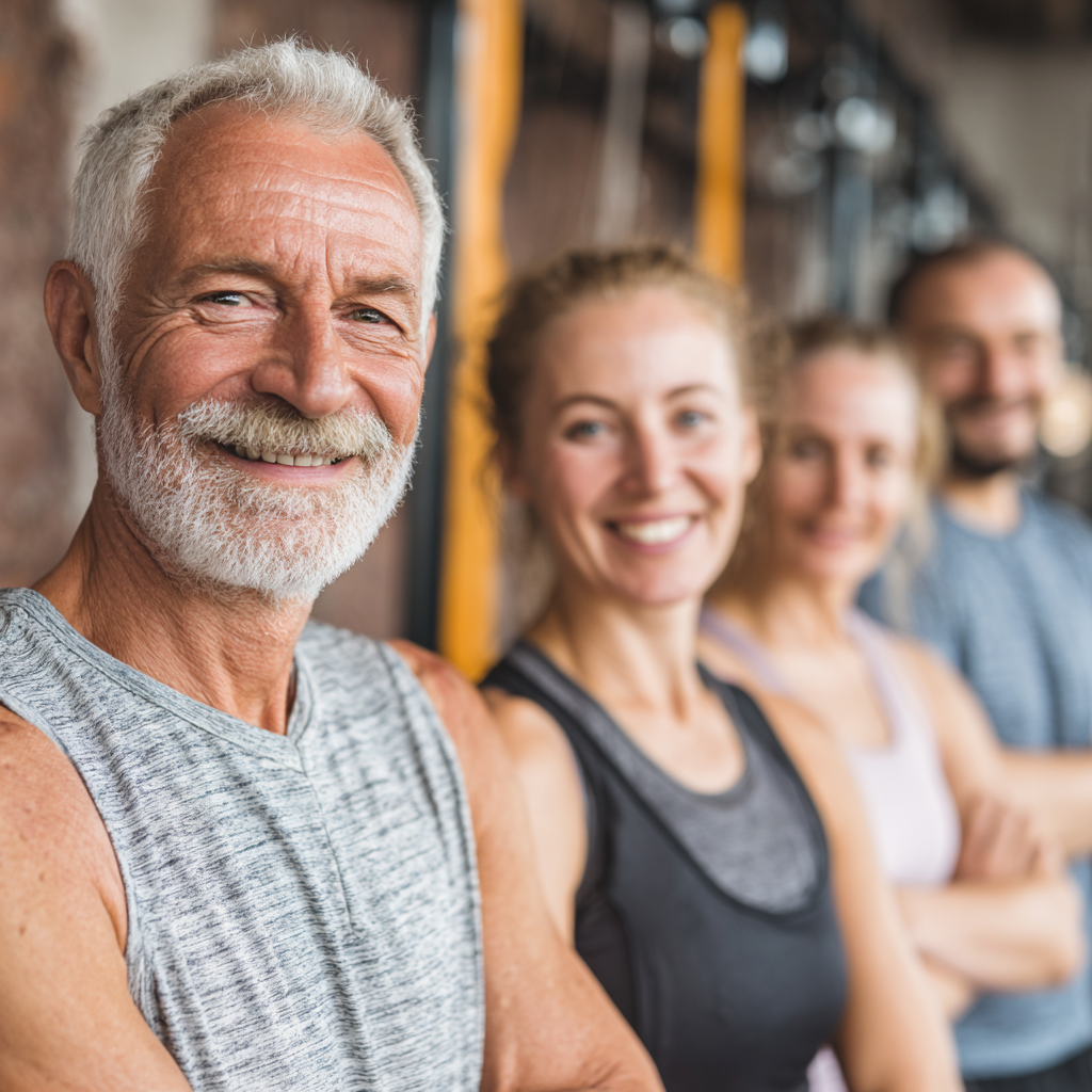 Усміхнена європейська жінка середнього віку в білому халаті тримає натуральні трави та рослини, демонструючи експертизу в галузі природного оздоровлення